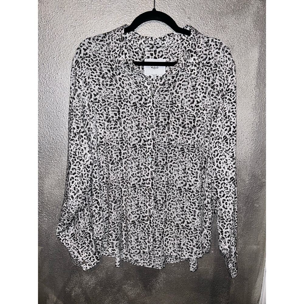 Rails Josephine Watercolor Cheetah Costal Cowgirl Western Boho Casual Shirt